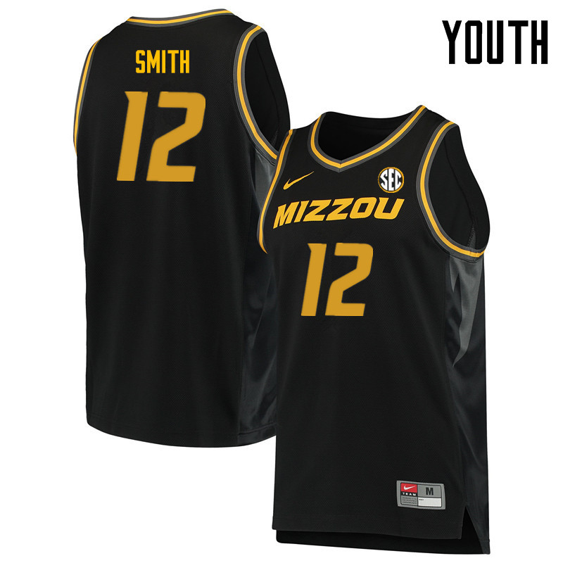 Youth #12 Dru Smith Missouri Tigers College Basketball Jerseys Sale-Black